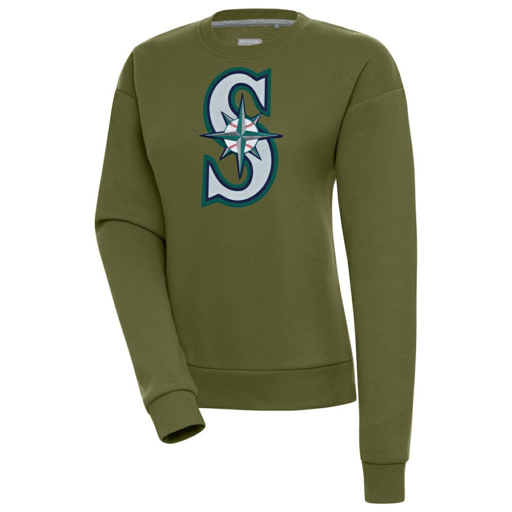 Seattle Mariners Antigua Women's Victory Pullover Sweatshirt - Olive - MLB Sale