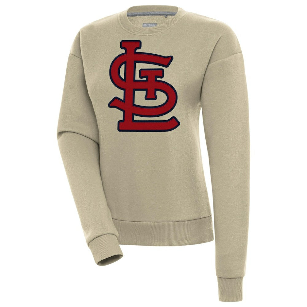 St. Louis Cardinals Antigua Women's Victory Pullover Sweatshirt - Khaki - MLB Lifestyle