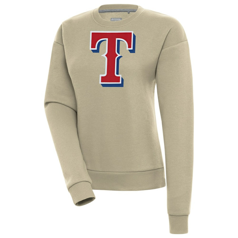 Texas Rangers Antigua Women's Victory Pullover Sweatshirt - Khaki - MLB Online