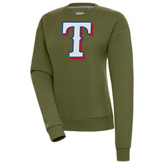 Texas Rangers Antigua Women's Victory Pullover Sweatshirt - Olive - MLB Sale