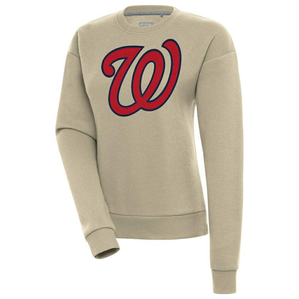 Washington Nationals Antigua Women's Victory Pullover Sweatshirt - Khaki - MLB Discount
