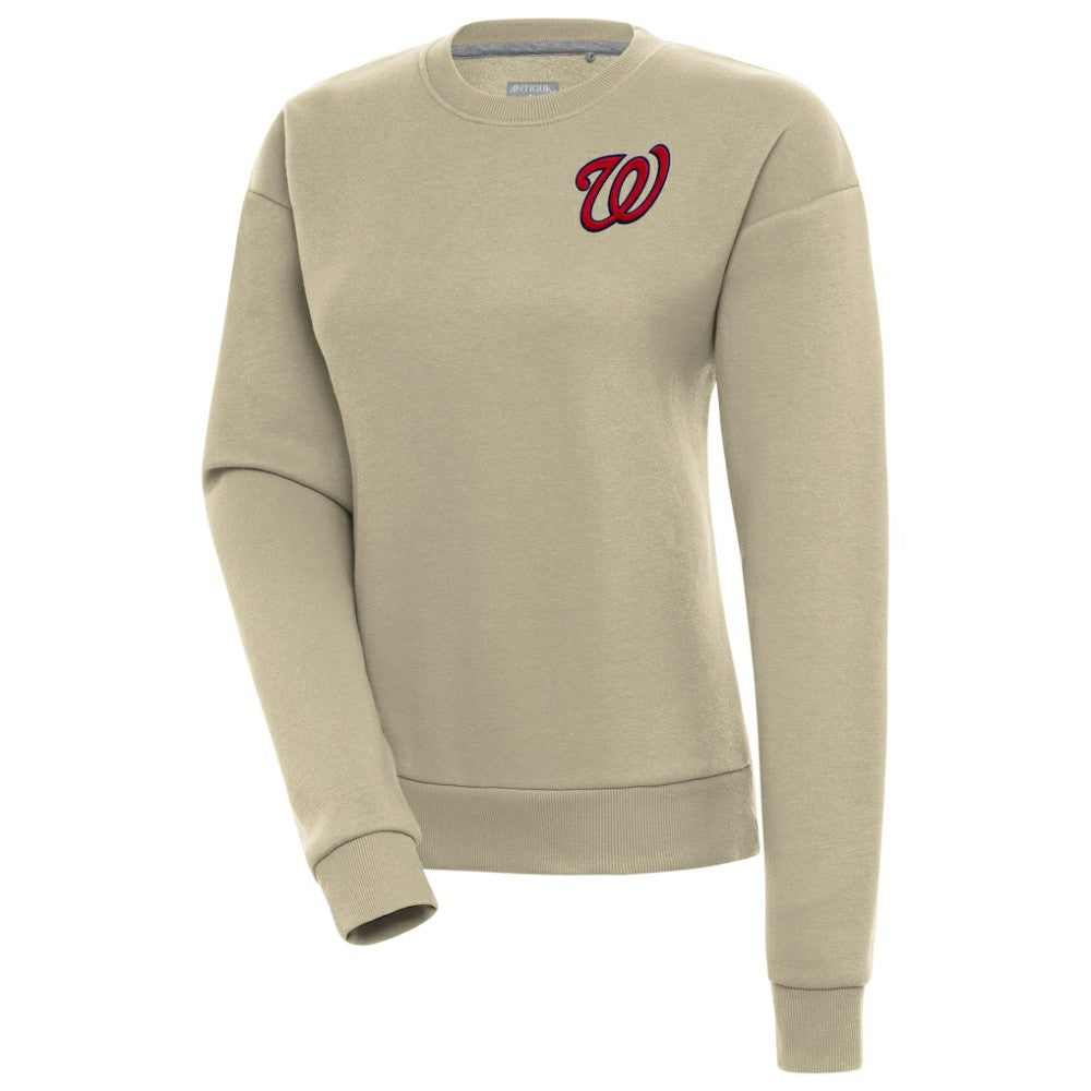 Washington Nationals Antigua Women's Victory Pullover Sweatshirt - Khaki - MLB on Sale