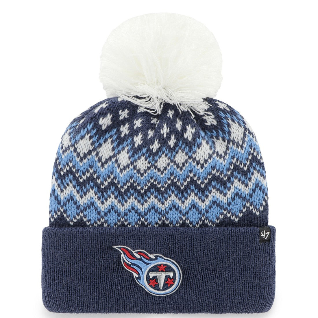 47 brand Tennessee Titans '47 Women's Elsa Cuffed Knit Hat with Pom Navy