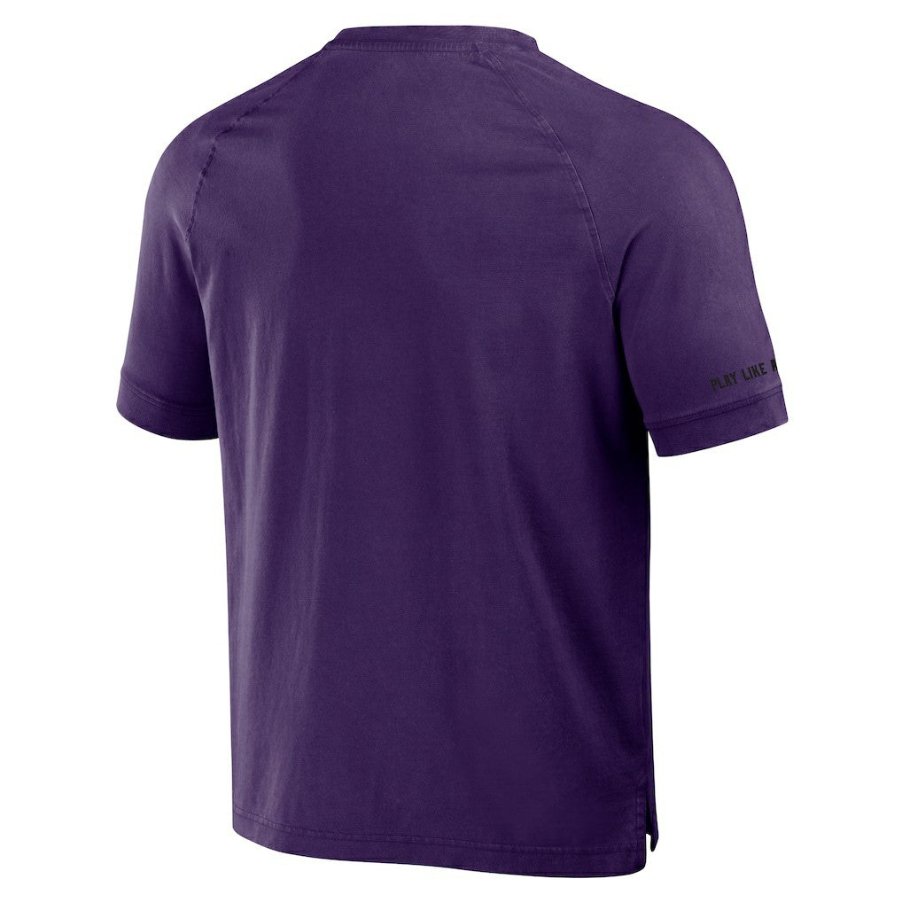 Fanatics Baltimore Ravens NFL x Darius Rucker Collection Washed Raglan Henley T-Shirt Purple