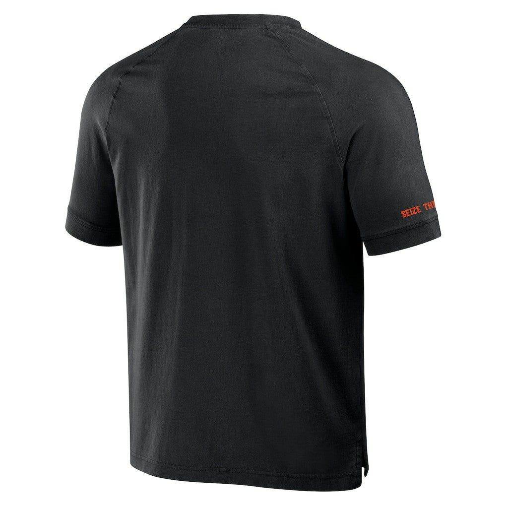 Fanatics Cincinnati Bengals NFL x Darius Rucker Collection Washed Raglan Henley T-Shirt Black