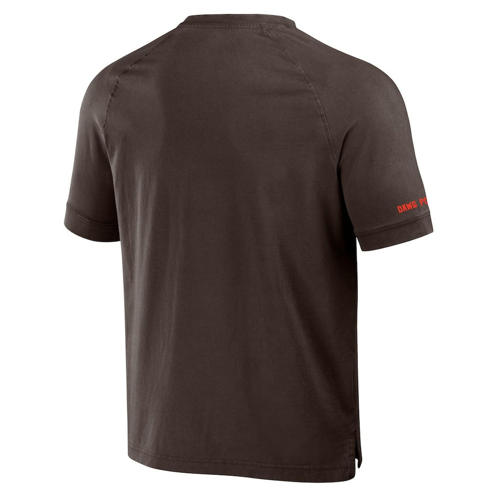 Fanatics Cleveland Browns NFL x Darius Rucker Collection Washed Raglan Henley T-Shirt Brown