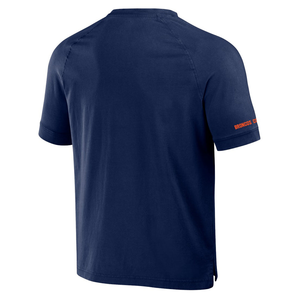 Fanatics Denver Broncos NFL x Darius Rucker Collection Washed Raglan Henley T-Shirt Navy