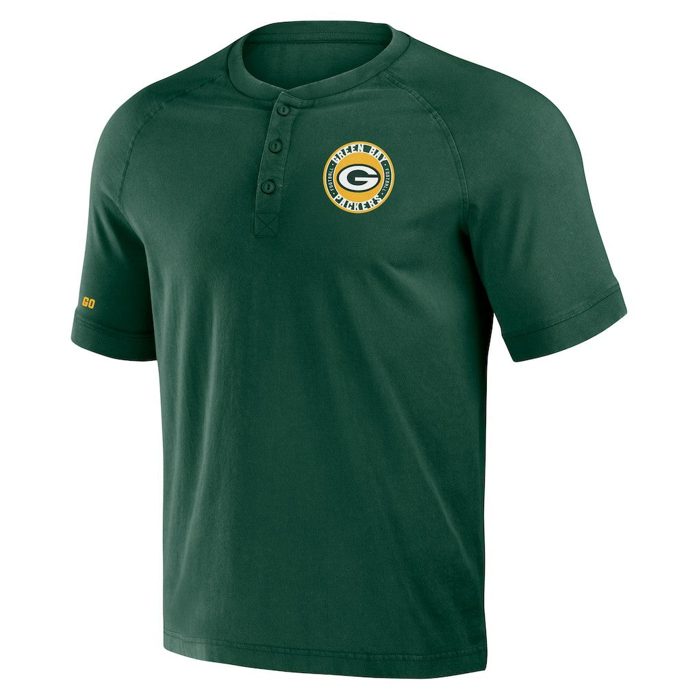 Fanatics Green Bay Packers NFL x Darius Rucker Collection Washed Raglan Henley T-Shirt Green