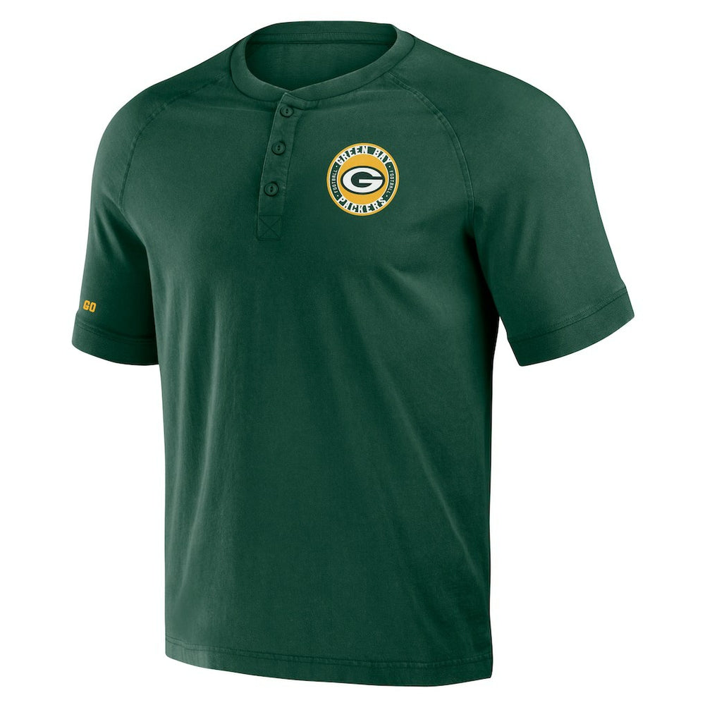Fanatics Green Bay Packers NFL x Darius Rucker Collection Washed Raglan Henley T-Shirt Green