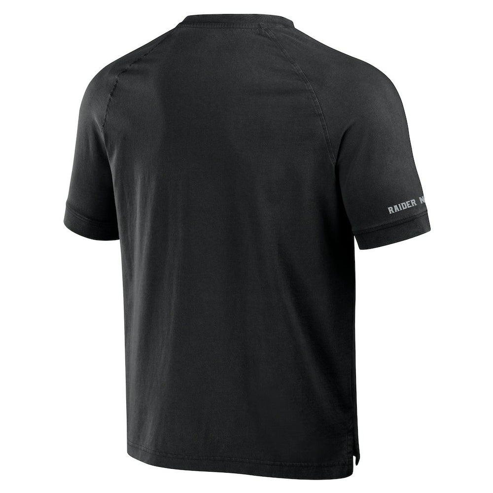 Fanatics Las Vegas Raiders NFL x Darius Rucker Collection Washed Raglan Henley T-Shirt Black