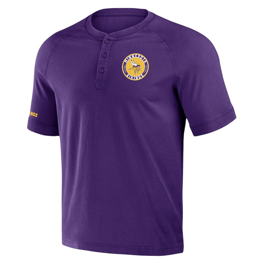 Fanatics Minnesota Vikings NFL x Darius Rucker Collection Washed Raglan Henley T-Shirt Purple