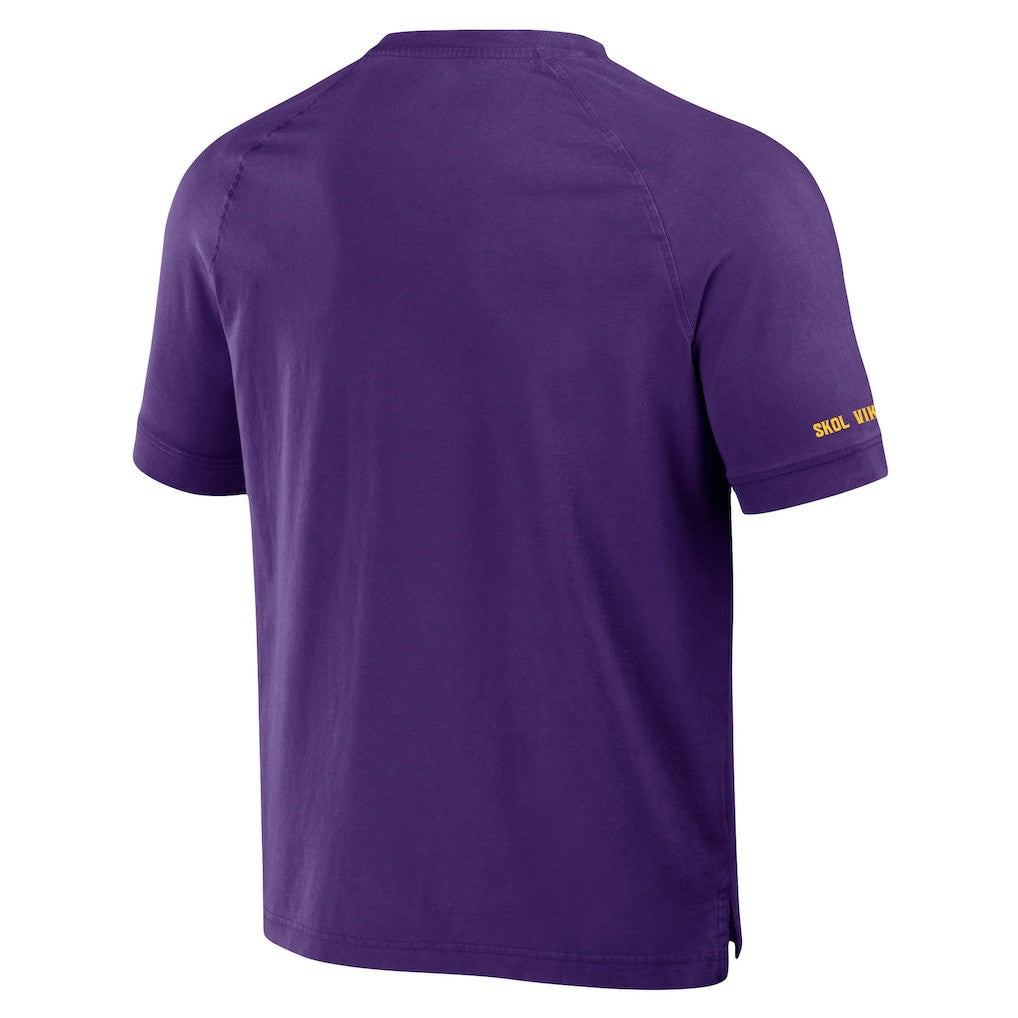 Fanatics Minnesota Vikings NFL x Darius Rucker Collection Washed Raglan Henley T-Shirt Purple