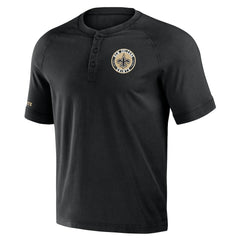Fanatics New Orleans Saints NFL x Darius Rucker Collection Washed Raglan Henley T-Shirt Black