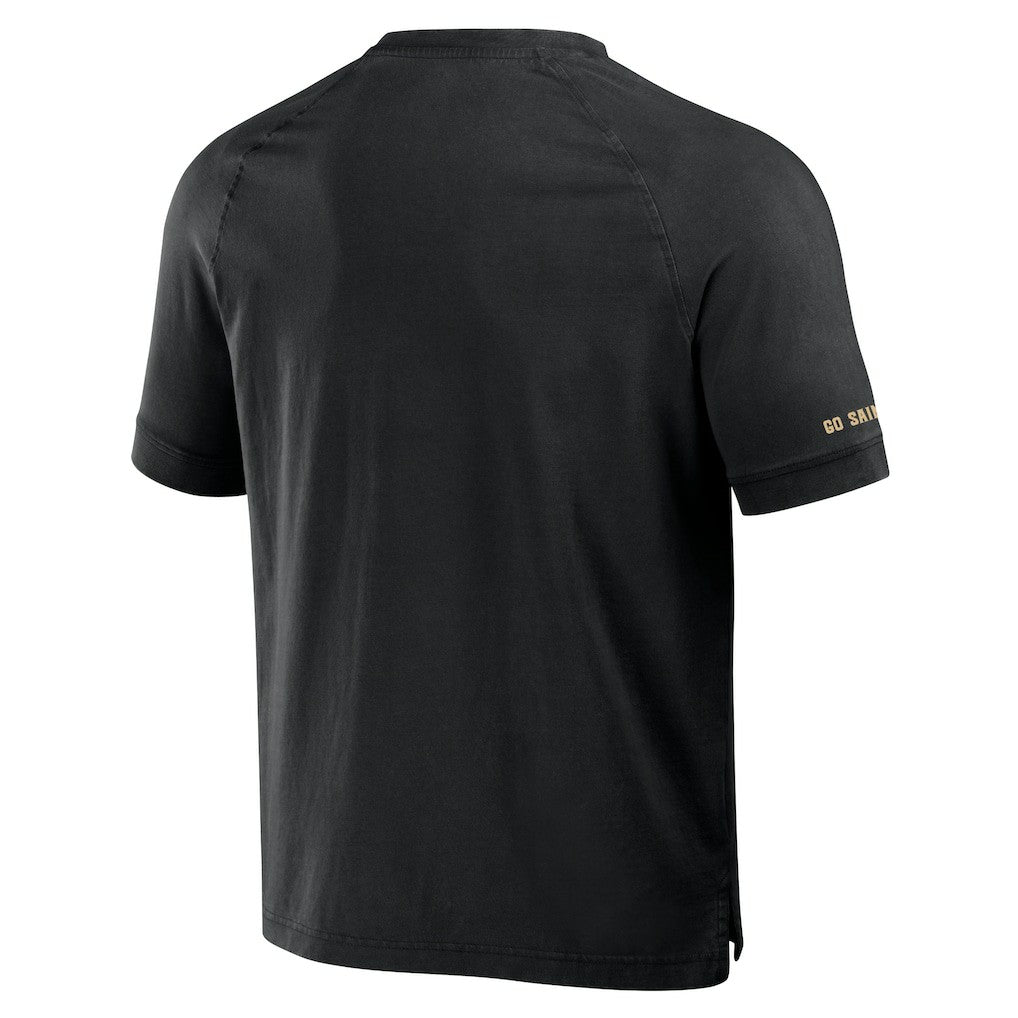 Fanatics New Orleans Saints NFL x Darius Rucker Collection Washed Raglan Henley T-Shirt Black