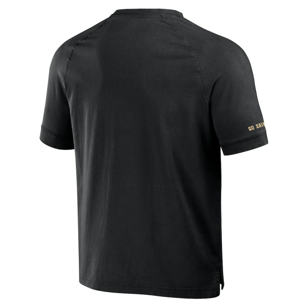 Fanatics New Orleans Saints NFL x Darius Rucker Collection Washed Raglan Henley T-Shirt Black