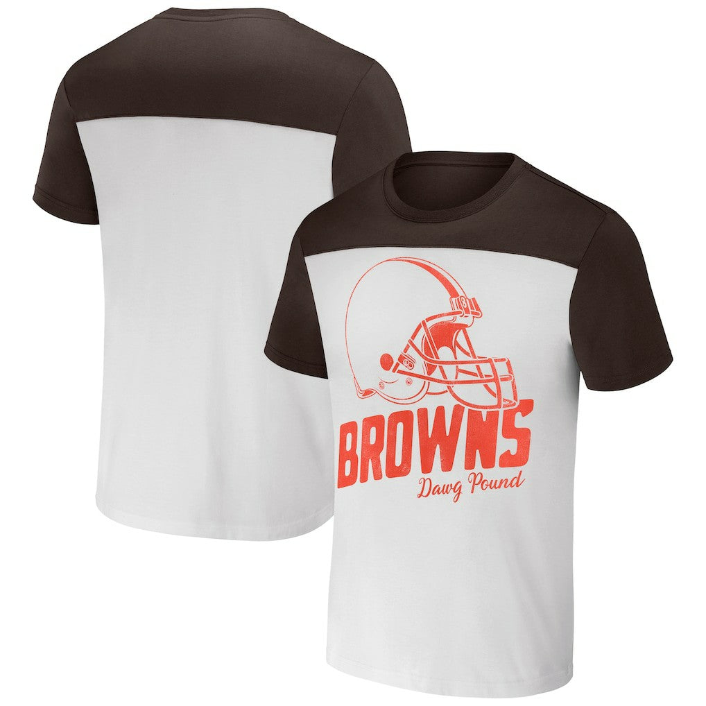 Fanatics Cleveland Browns NFL x Darius Rucker Collection Colorblocked T-Shirt White/Brown