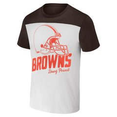 Fanatics Cleveland Browns NFL x Darius Rucker Collection Colorblocked T-Shirt White/Brown