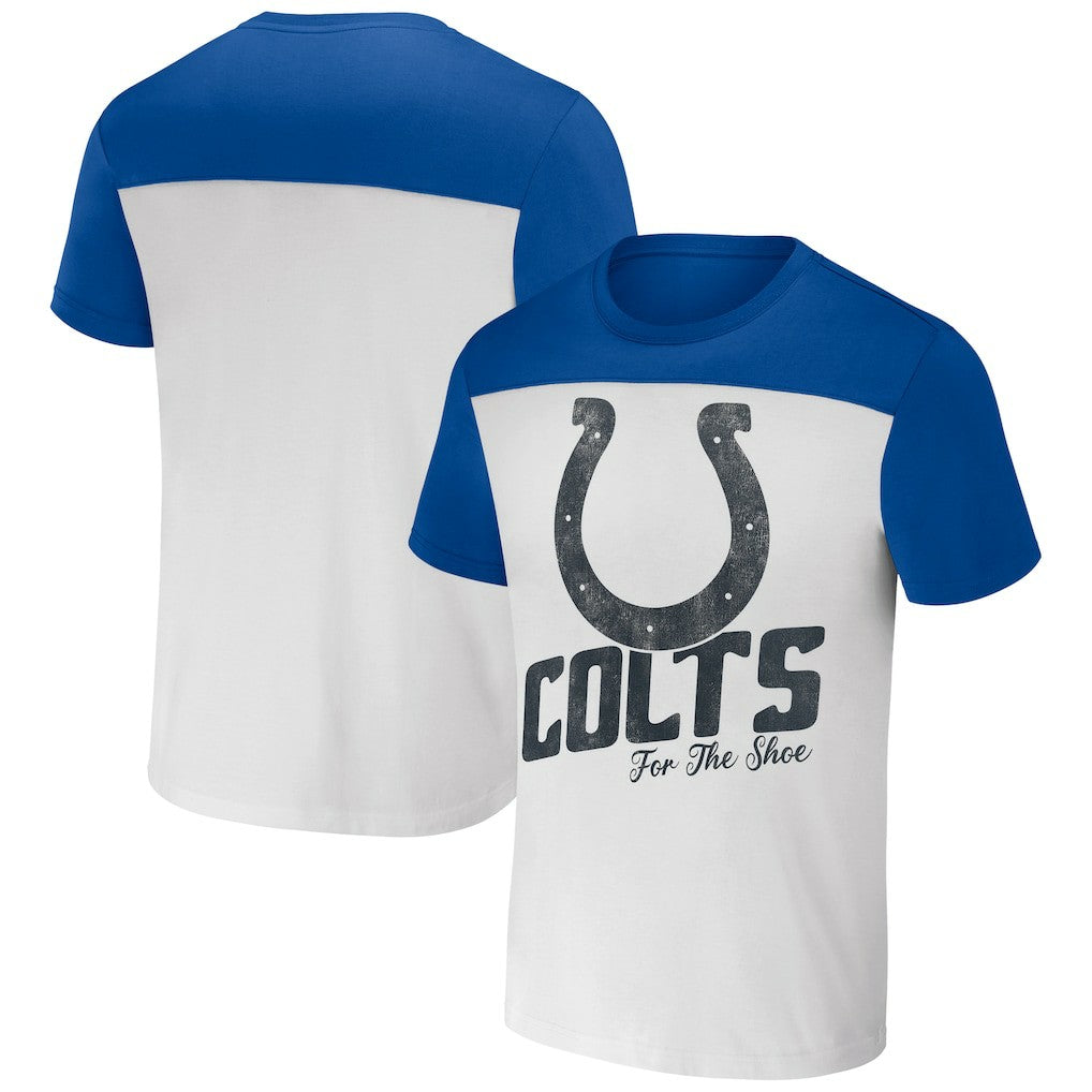 Fanatics Indianapolis Colts NFL x Darius Rucker Collection Colorblocked T-Shirt White/Royal