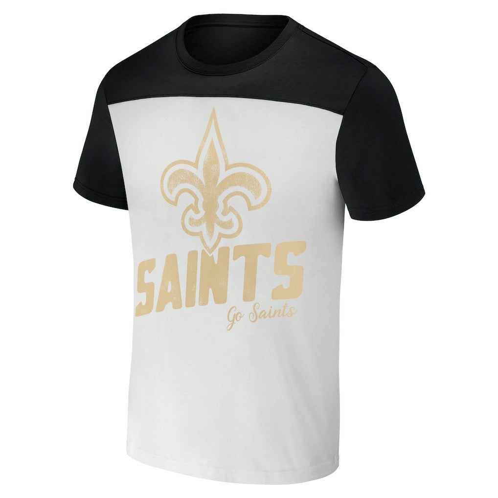 Fanatics New Orleans Saints NFL x Darius Rucker Collection Colorblocked T-Shirt White/Black