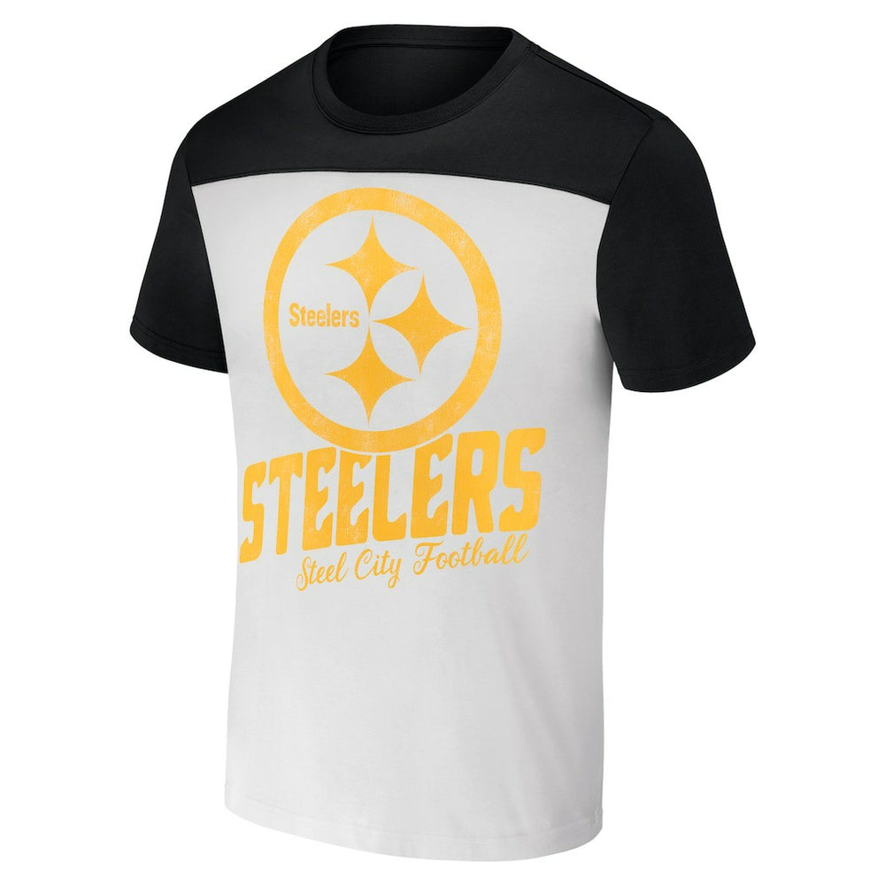Fanatics Pittsburgh Steelers NFL x Darius Rucker Collection Colorblocked T-Shirt White/Black