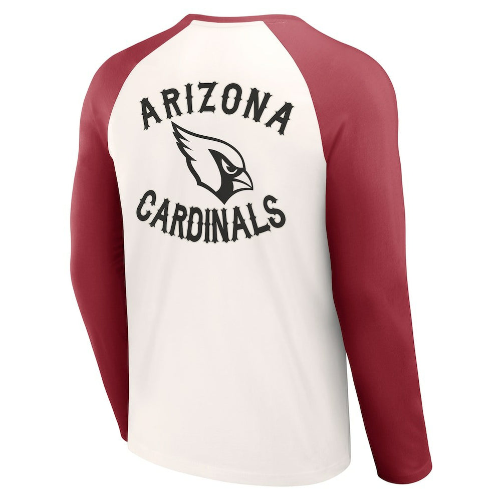 Fanatics Arizona Cardinals NFL x Darius Rucker Collection Long Sleeve Raglan T-Shirt Cream/Cardinal