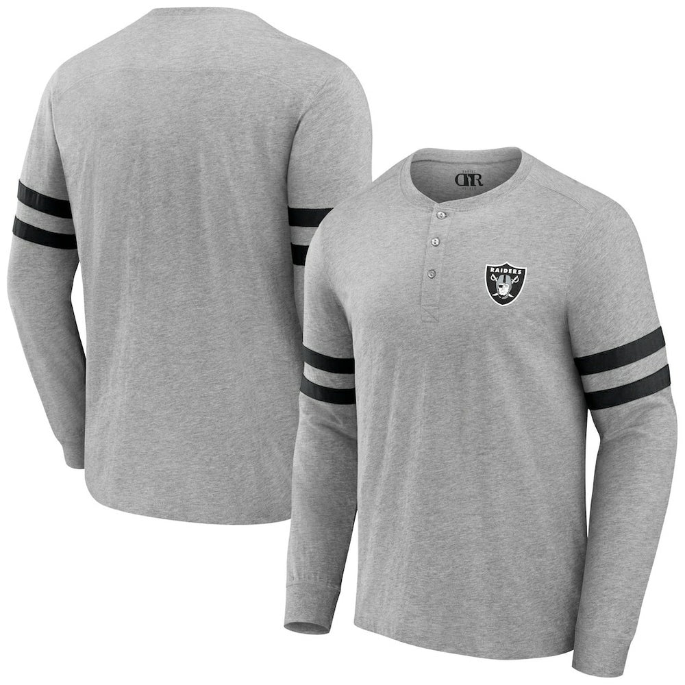 Fanatics Las Vegas Raiders NFL x Darius Rucker Collection Henley Long Sleeve T-Shirt Heather Gray