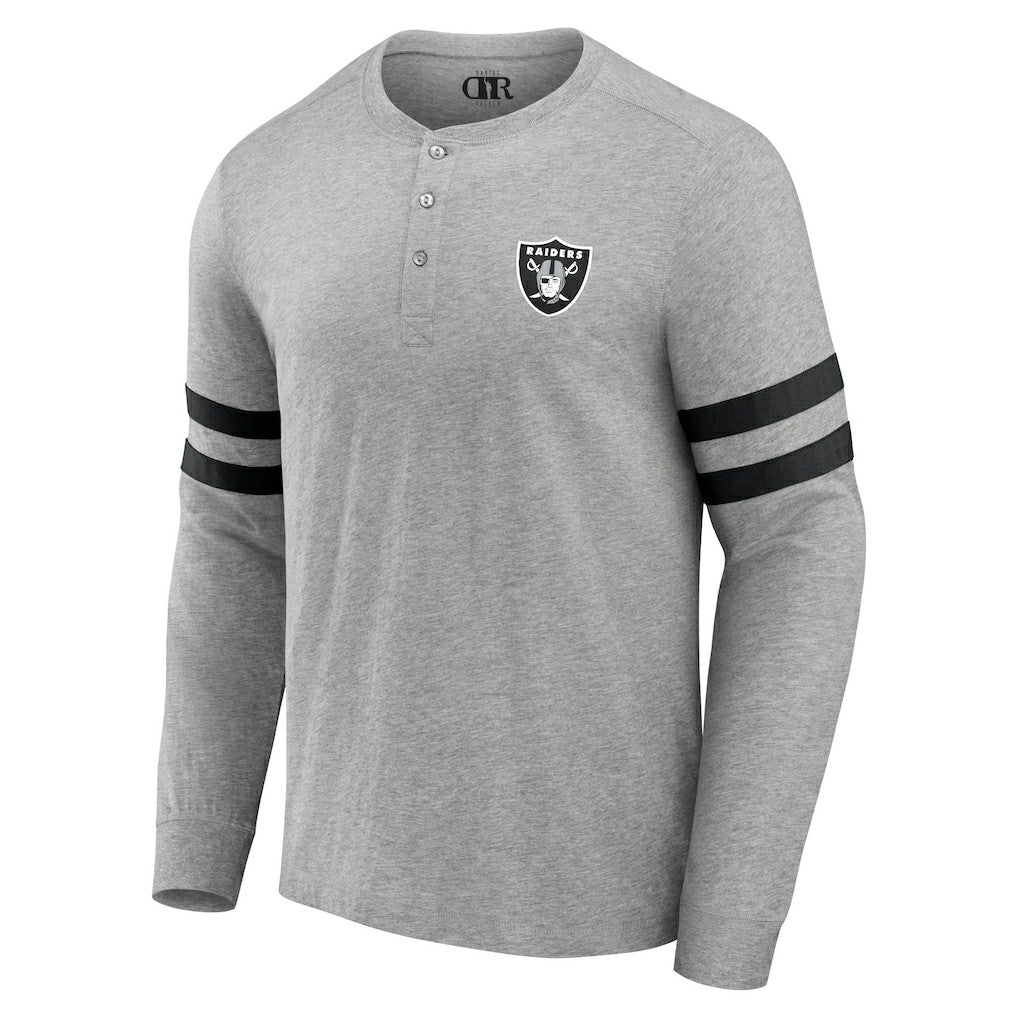 Fanatics Las Vegas Raiders NFL x Darius Rucker Collection Henley Long Sleeve T-Shirt Heather Gray