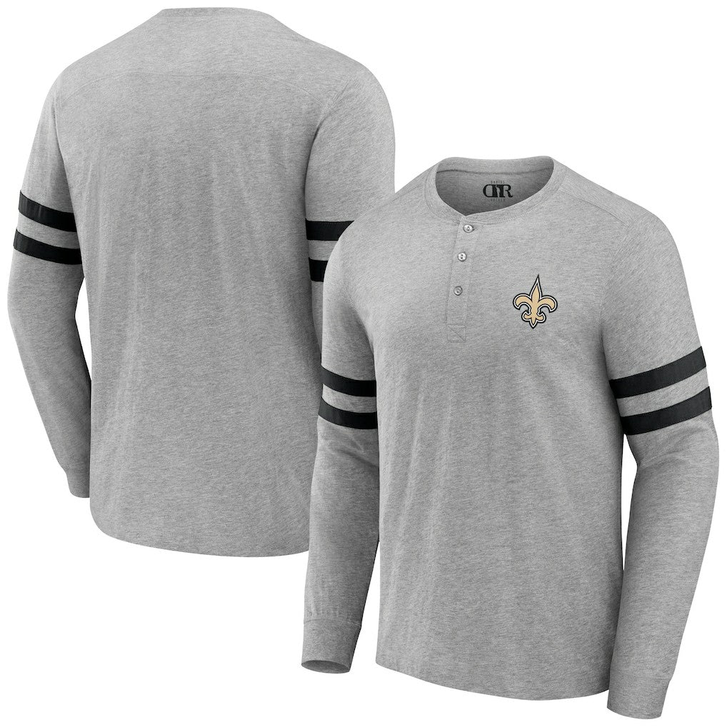 Fanatics New Orleans Saints NFL x Darius Rucker Collection Henley Long Sleeve T-Shirt Heather Gray