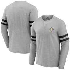 Fanatics New Orleans Saints NFL x Darius Rucker Collection Henley Long Sleeve T-Shirt Heather Gray