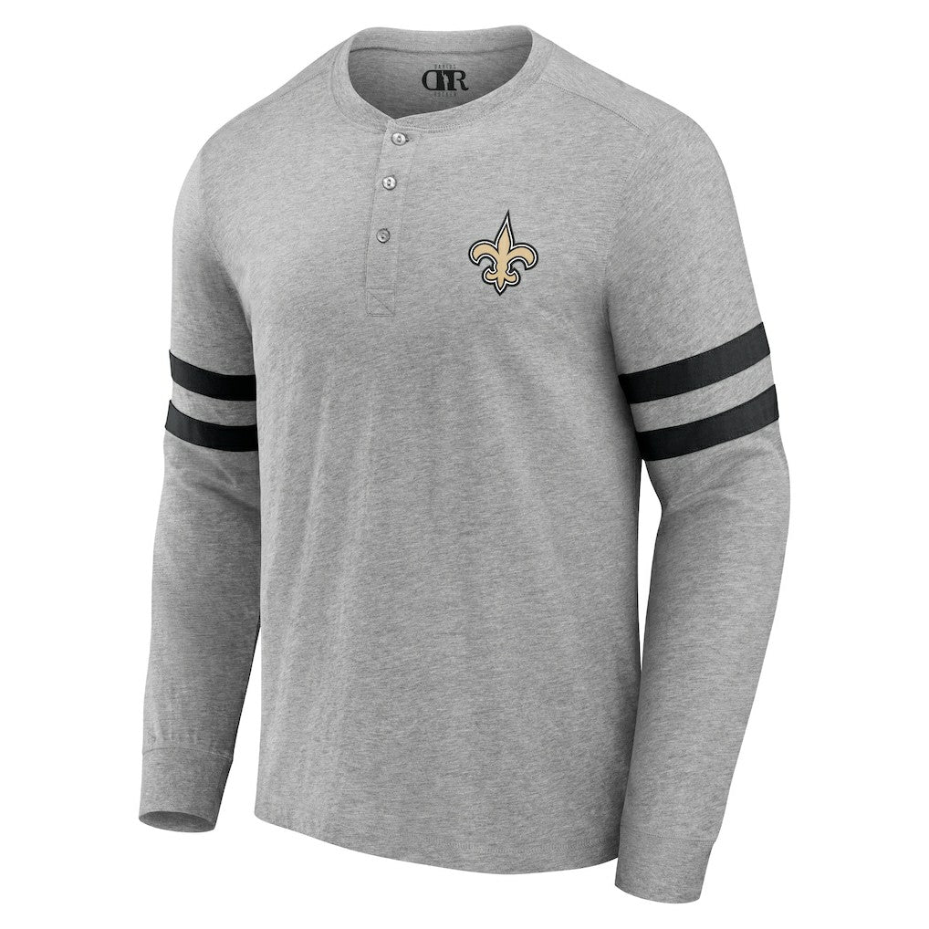 Fanatics New Orleans Saints NFL x Darius Rucker Collection Henley Long Sleeve T-Shirt Heather Gray