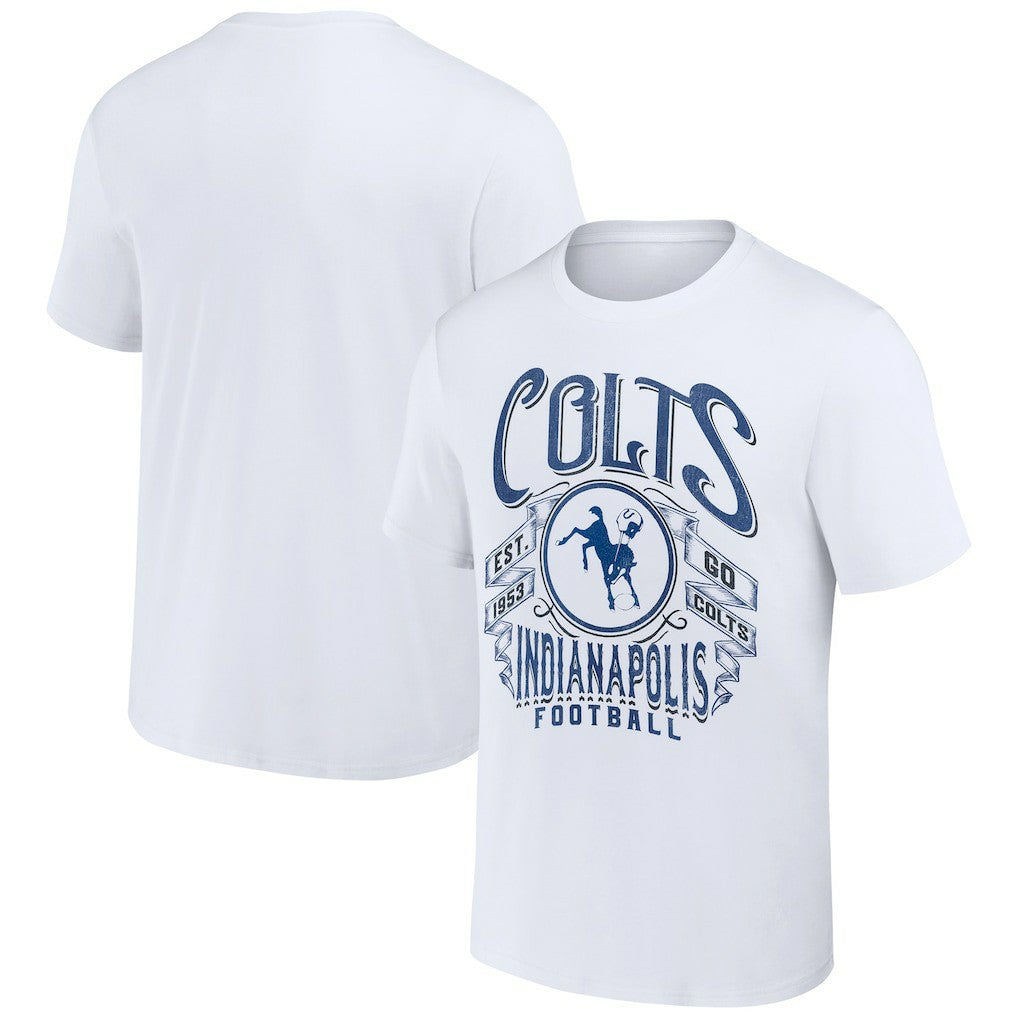 Fanatics Indianapolis Colts NFL x Darius Rucker Collection Vintage Football T-Shirt White