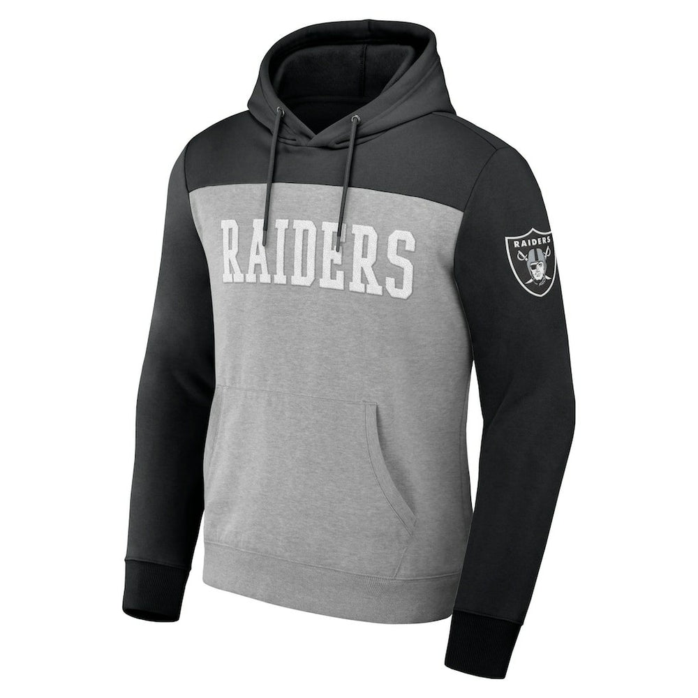 Fanatics Las Vegas Raiders NFL x Darius Rucker Collection Color Blocked Pullover Hoodie Heather Gray