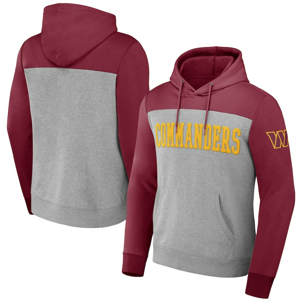 Fanatics Washington Commanders NFL x Darius Rucker Collection Color Blocked Pullover Hoodie Heather Gray