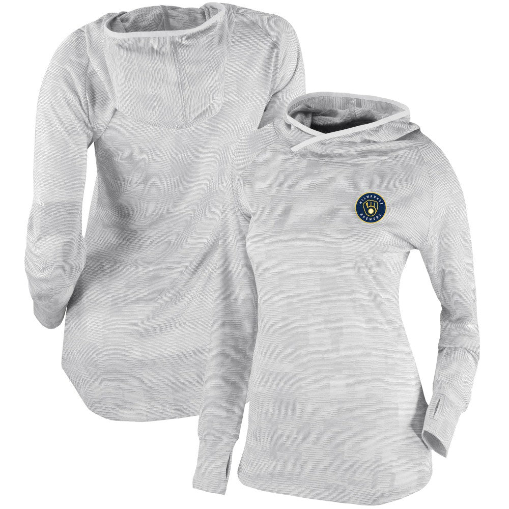 Milwaukee Brewers Columbia Women's Omni-Wick Sunday Ball Pullover Hoodie - White - Columbia on Sale