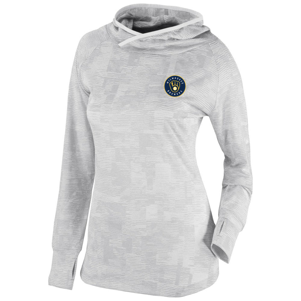 Milwaukee Brewers Columbia Women's Omni-Wick Sunday Ball Pullover Hoodie - White - Columbia on Sale