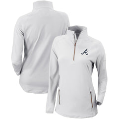 Atlanta Braves Columbia Women's Omni-Wick Outward Nine Quarter-Zip Pullover Top - White - Columbia Online