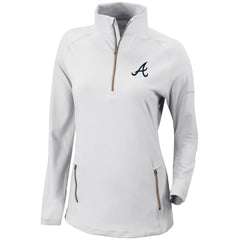 Atlanta Braves Columbia Women's Omni-Wick Outward Nine Quarter-Zip Pullover Top - White - Columbia Online