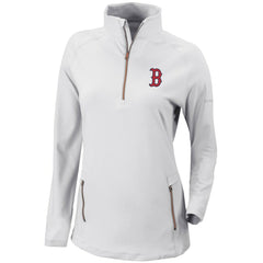 Boston Red Sox Columbia Women's Omni-Wick Outward Nine Quarter-Zip Pullover Top - White - Columbia Sale