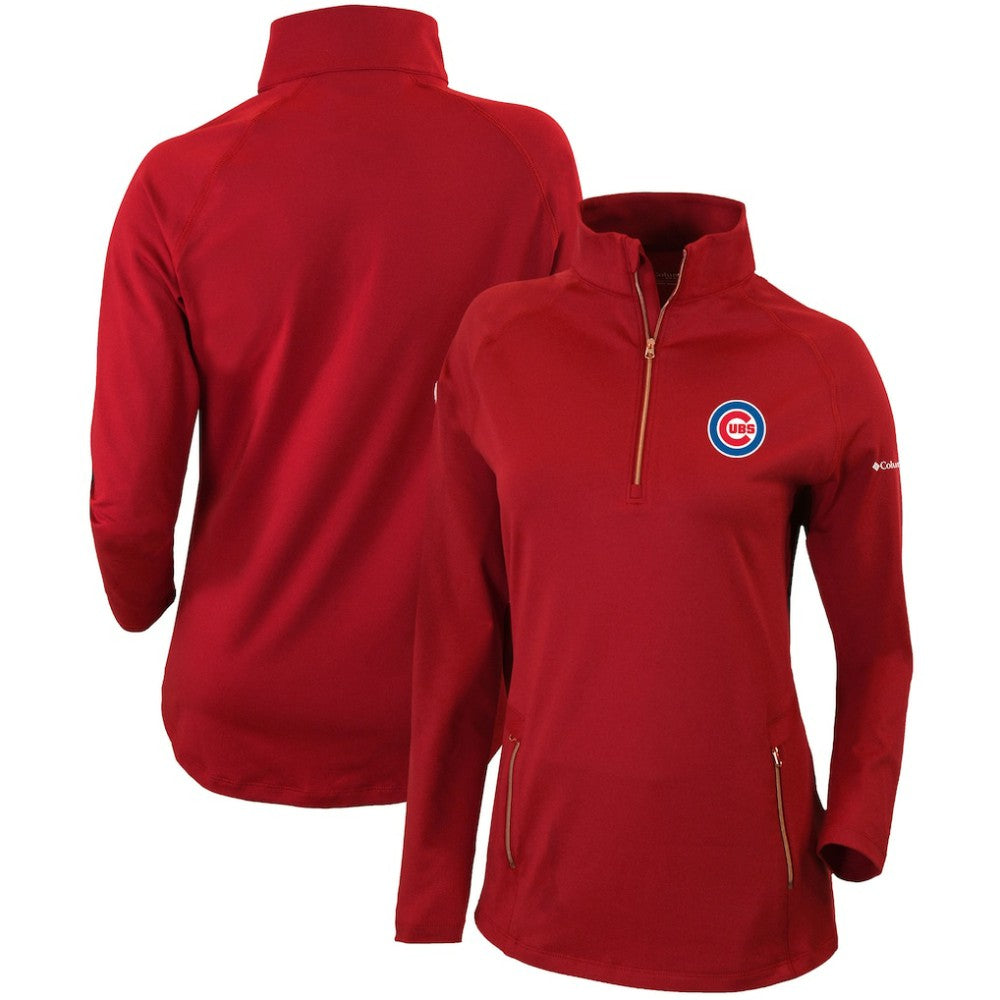 Chicago Cubs Columbia Women's Omni-Wick Outward Nine Quarter-Zip Pullover Top - Red - Columbia on Sale