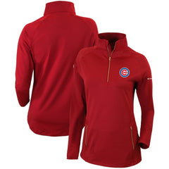Chicago Cubs Columbia Women's Omni-Wick Outward Nine Quarter-Zip Pullover Top - Red - Columbia on Sale