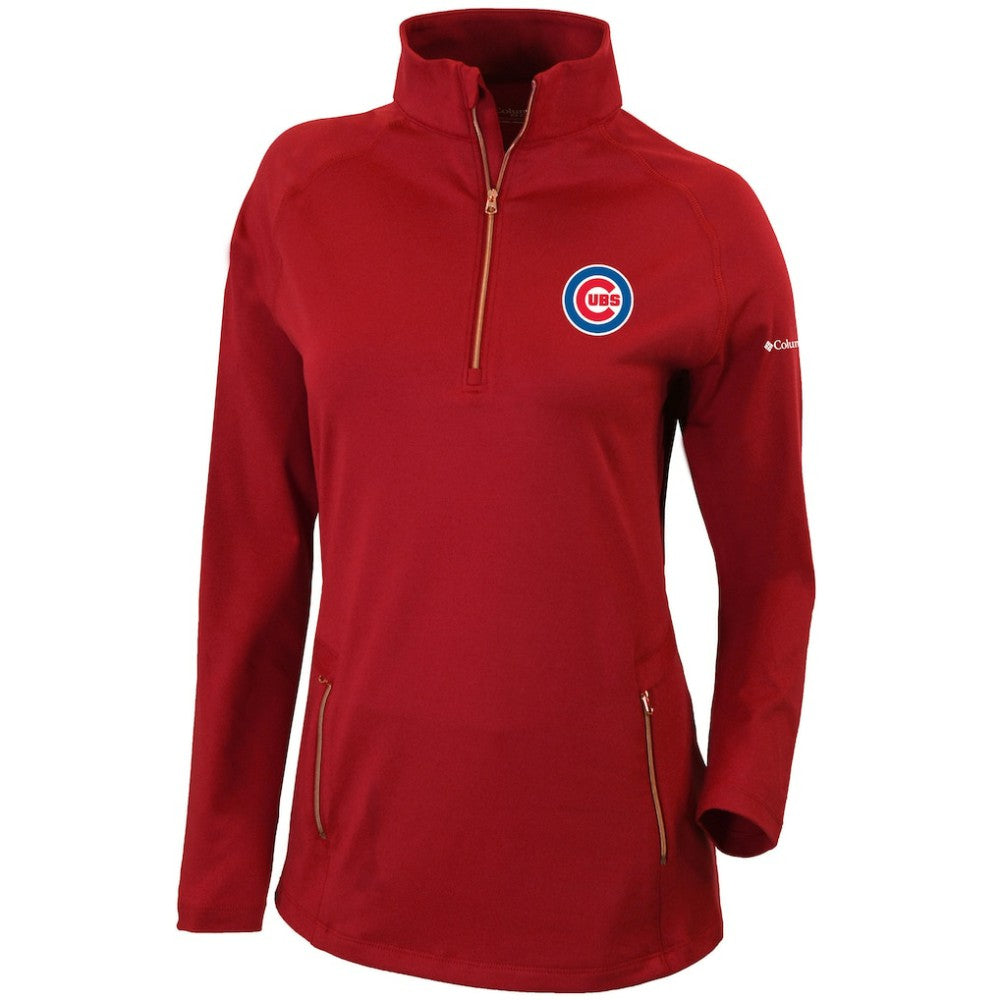 Chicago Cubs Columbia Women's Omni-Wick Outward Nine Quarter-Zip Pullover Top - Red - Columbia on Sale