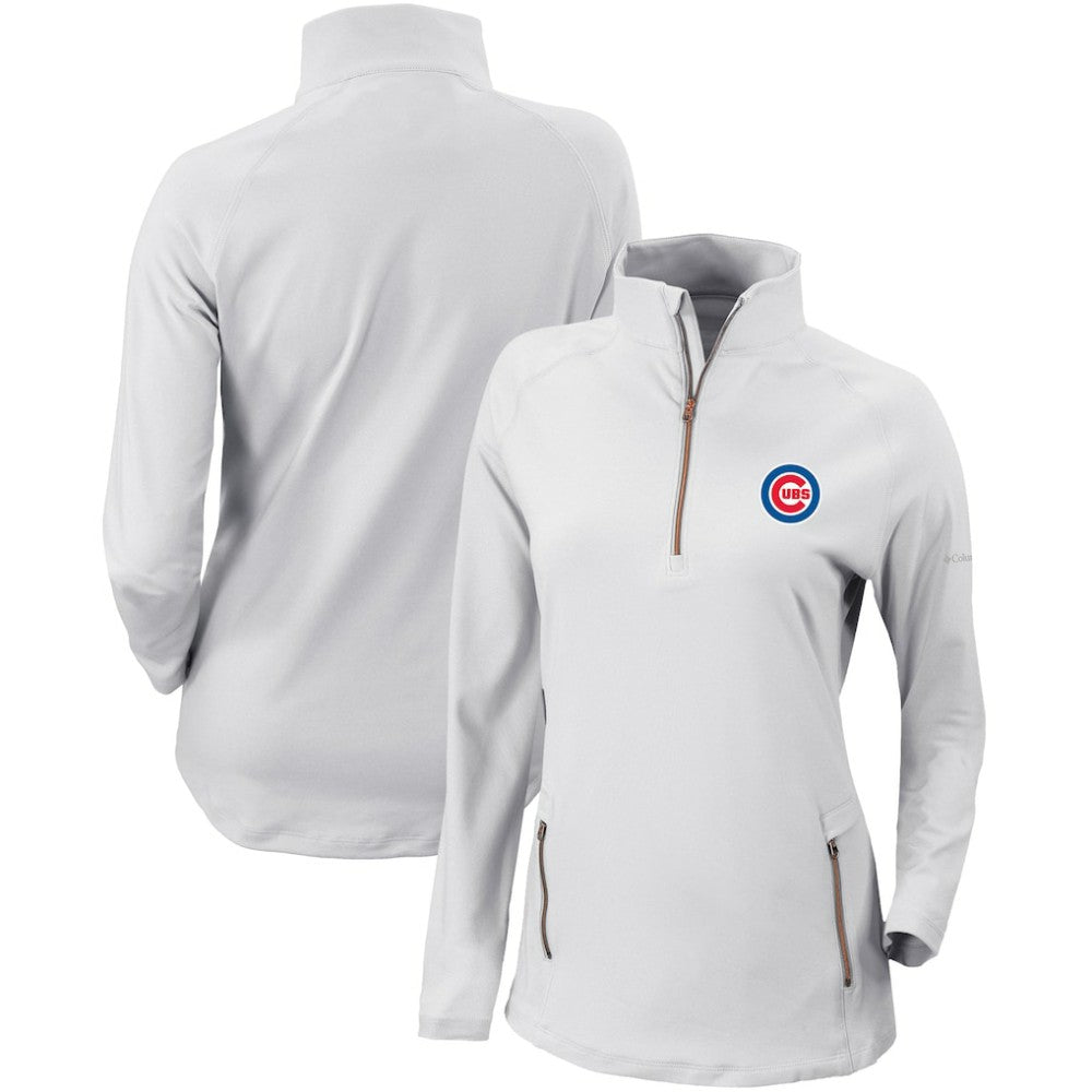 Chicago Cubs Columbia Women's Omni-Wick Outward Nine Quarter-Zip Pullover Top - White - Columbia Lifestyle