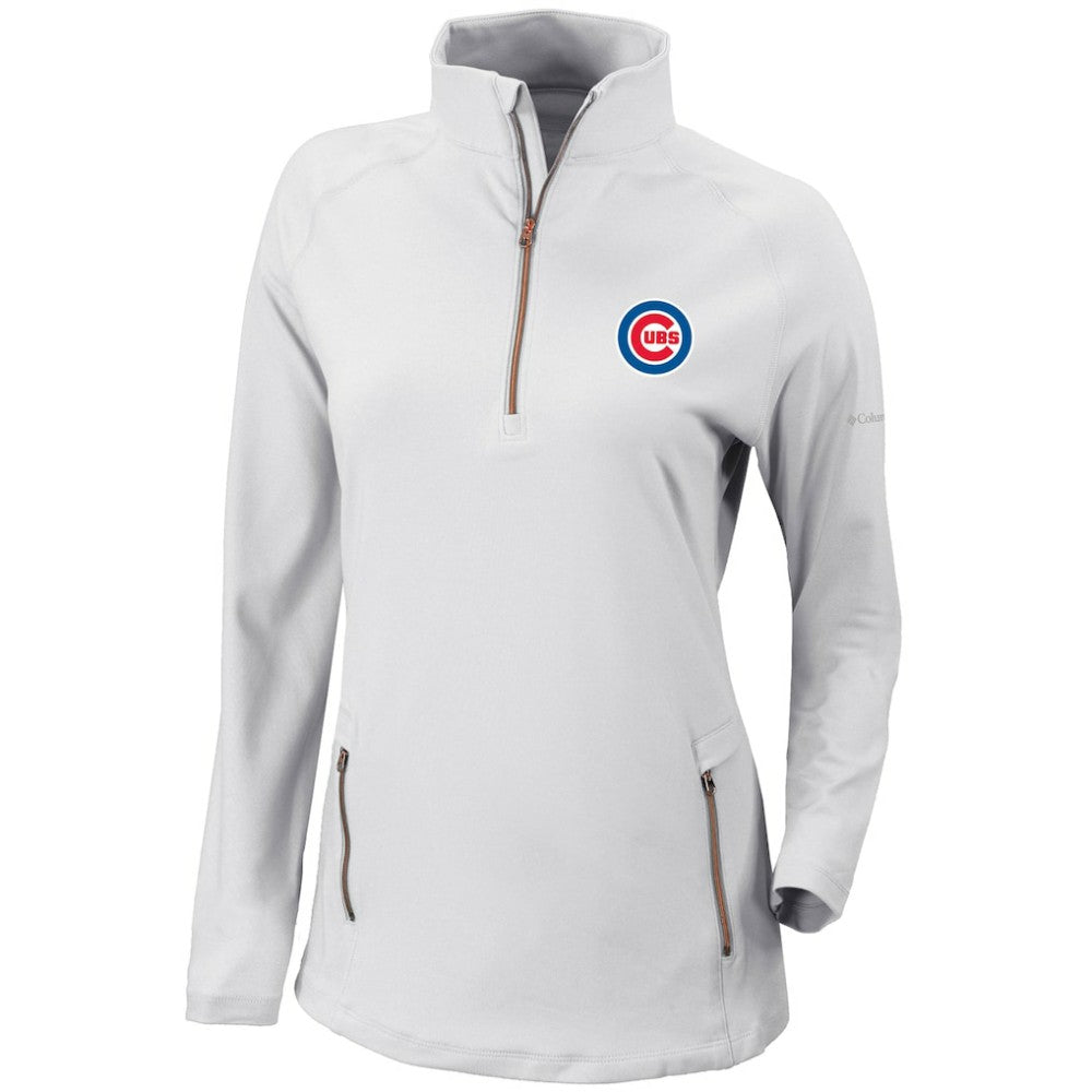 Chicago Cubs Columbia Women's Omni-Wick Outward Nine Quarter-Zip Pullover Top - White - Columbia Lifestyle