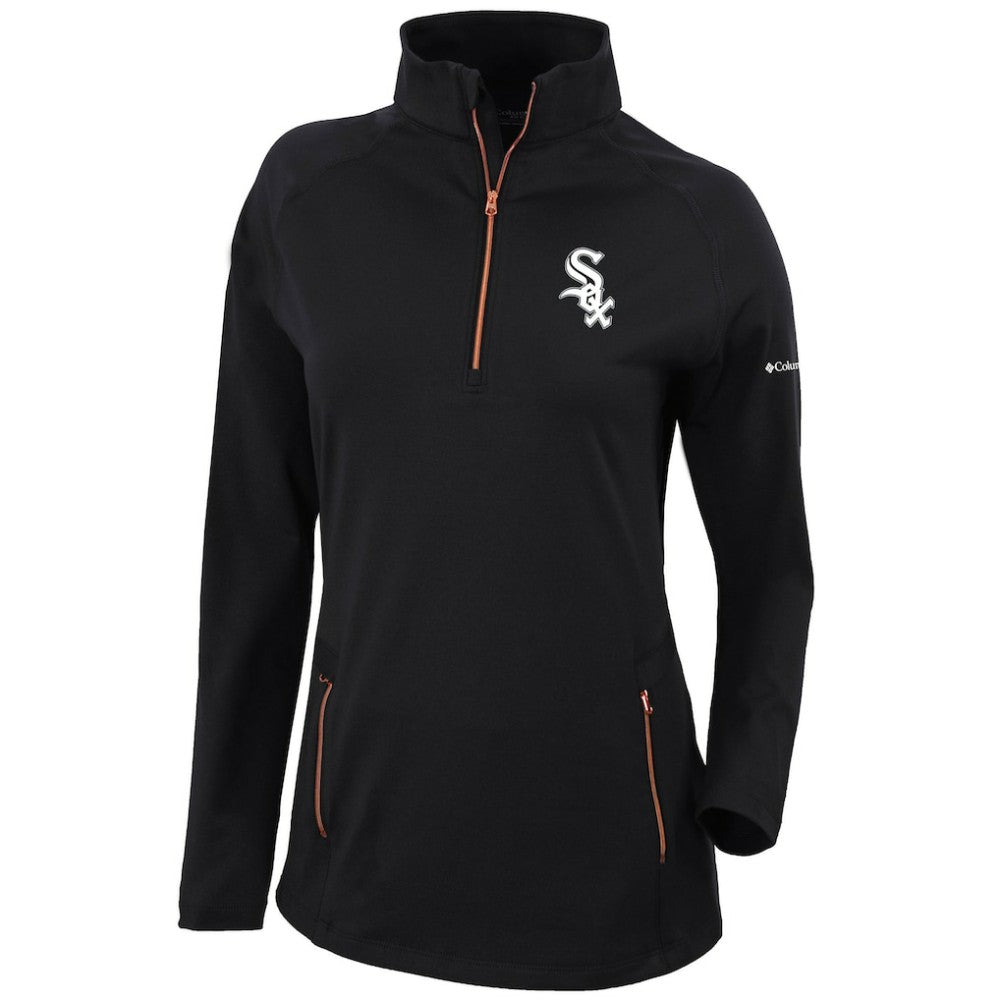 Chicago White Sox Columbia Women's Omni-Wick Outward Nine Quarter-Zip Pullover Top - Black - Columbia Discount