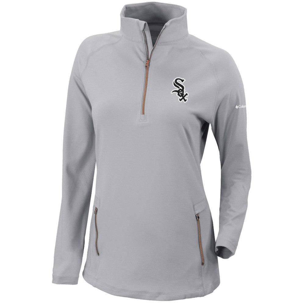 Chicago White Sox Columbia Women's Omni-Wick Outward Nine Quarter-Zip Pullover Top - Gray - Columbia Discount