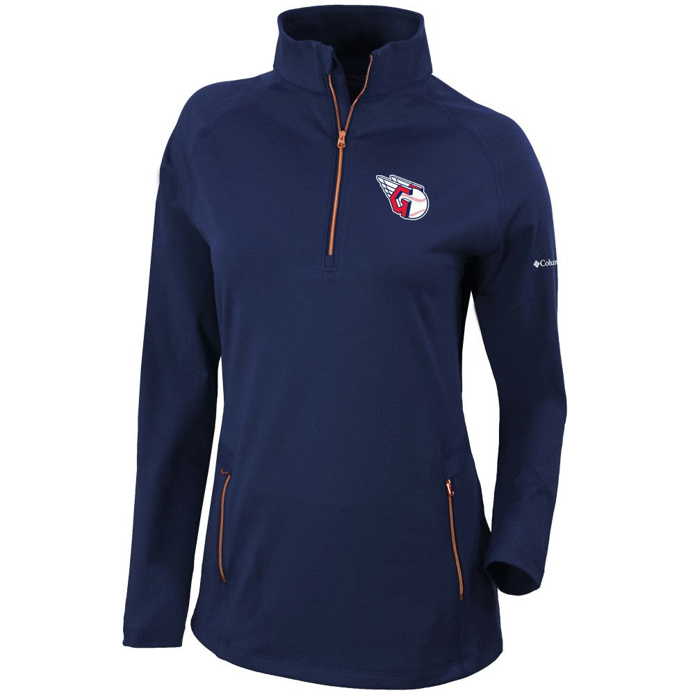 Cleveland Guardians Columbia Women's Omni-Wick Outward Nine Quarter-Zip Pullover Top - Navy - Columbia Sale
