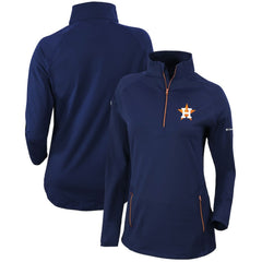 Houston Astros Columbia Women's Omni-Wick Outward Nine Quarter-Zip Pullover Top - Navy - Columbia Lifestyle