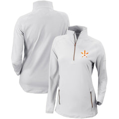 Houston Astros Columbia Women's Omni-Wick Outward Nine Quarter-Zip Pullover Top - White - Columbia Lifestyle