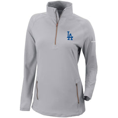 Los Angeles Dodgers Columbia Women's Omni-Wick Outward Nine Quarter-Zip Pullover Top - Gray - Columbia Online