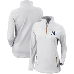 New York Yankees Columbia Women's Omni-Wick Outward Nine Quarter-Zip Pullover Top - White - Columbia Sale